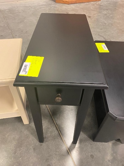 Table w/ 1 drawer, 12"x25.5"x24", painted black