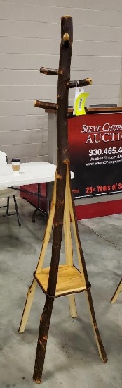 Rustic coat tree, 70 inches tall