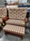 Oak Glider Loveseat with ottoman