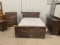 5 pc. Brown Maple Rough sawn Queen Bedroom Set Stain: Almond