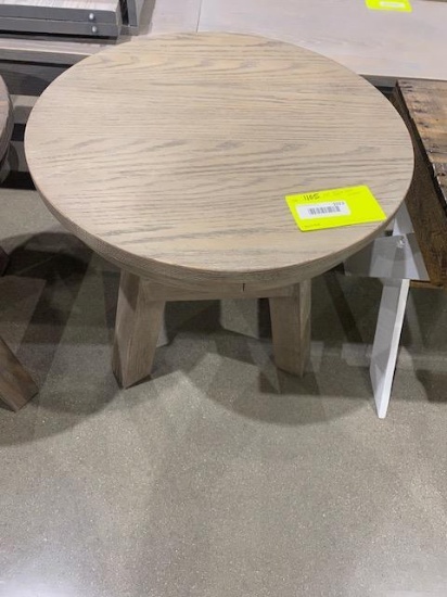 Oak 22" round side table 22" h Stain: Almond
