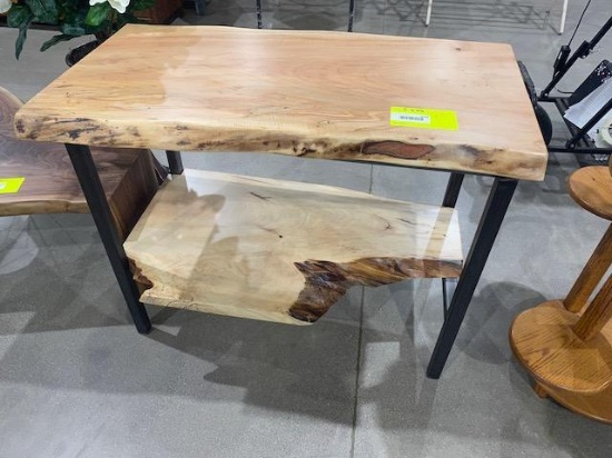 Live Edge Maple Shelf Table 36" x 21" x 29" Stain: Natural