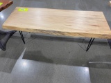 Live Edge Maple Bench with hairpin legs 43 1/2