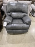 Gray leather recliner