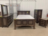 5 pc. Oak Queen Bedroom set Stain: Antique Slate