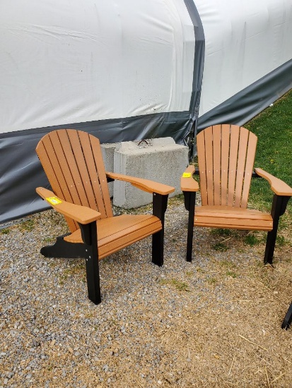 Burnt orange poly Adirondak Chairs