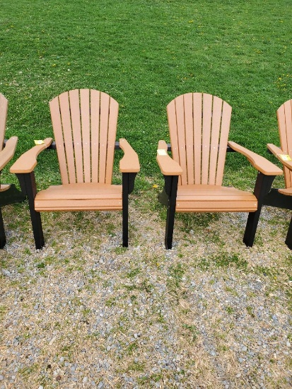 Burnt orange poly Adirondak Chairs