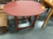 RED PAINTED ROUND TABLE