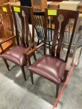 OAK PADDED ARM DINING CHAIR