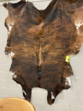 BRINDLE HAIR ON HIDE LEATHER WITH BRAND