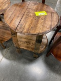NATURAL STAIN BARREL TOP END TABLE 21