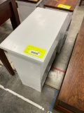 WHITE PAINTED END TABLE WITH SHELF