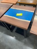 END TABLE BLUE OPOXY INLAY