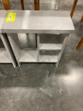 BROWN MAPLE WHITE WITH GREY GLAZE END TABLE