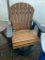 BROWN AND BLACK SWIVEL POLY CHAIR