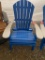 BLUE AND WHITE POLY ADIRONDACK CHAIR