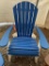 BLUE AND WHITE POLY ADIRONDACK CHAIR