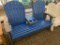 BLUE AND GREY ADIRONDACK DOUBLE SEAT WITH CUP HOLDERS