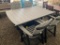 GREY AND BLACK POLY TABLE AND 4 BAR CHAIRS