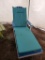 BLUE POLY CHAISE WITH CUSHIONS