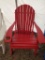 RED WOODEN ADIRONDACK CHAIR