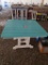 TEAL AND WHITE POLY TABLE