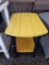 YELLOW AND BLACK POLY END TABLE