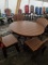 TAN ROUND POLY DINING SET WITH 4 SEATS