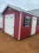 Red and White Vinyl Deluxe Building, 12 ft 16 ft