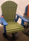 BLUE AND GREEN POLY SWIVEL CHAIR