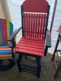 RED AND BLACK POLY BAR CHAIR