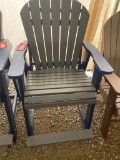 GREY AND BLUE POLY BAR CHAIR