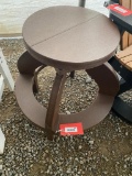 BROWN POLY SWIVEL END TABLE