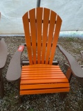 ORANGE AND BROWN POLY ADIRONDACK CHAIR
