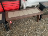 BROWN AND TAN POLY BENCH