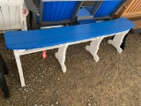 BLUE AND WHITE POLY BENCH
