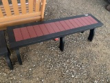 BLACK AND RED POLY BENCH