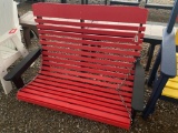 RED AND BLACK POLY PORCH SWING