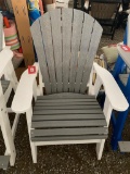 GREY AND WHITE POLY ADIRONDACK CHAIR