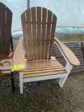 TAN AND WHITE POLY ADIRONDACK CHAIR