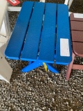 BLUE POLY FOLDING END TABLE