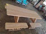 UNFINISHED WOOD 6 FOOT WALK IN PICNIC TABLE