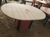 TAN OVAL POLY TABLE