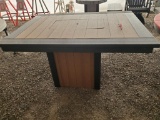 BROWN AND BLACK POLY TABLE
