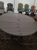 GREY POLY ROUND DINING TABLE