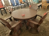 BROWN POLY DINING SET WITH 4 SEATS