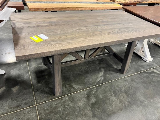 MIXED OAK DINING TABLE WIRE BRUSHED 38X72IN OCS118