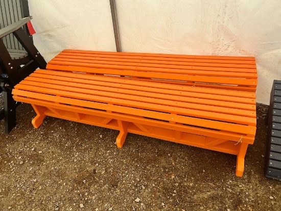 Poly Orange 71" Bench