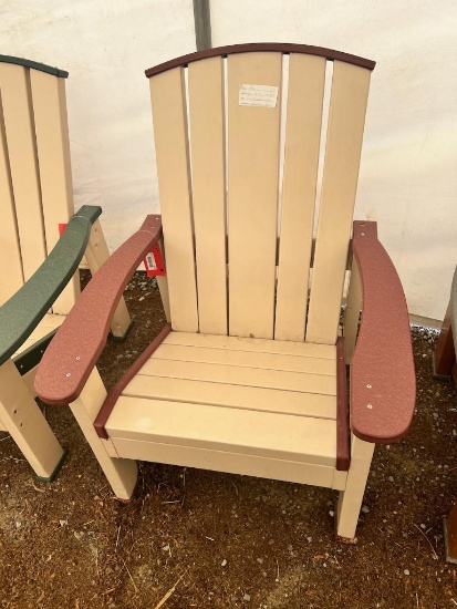 Poly 2 Tone Maroon/Green Adirondack Chair