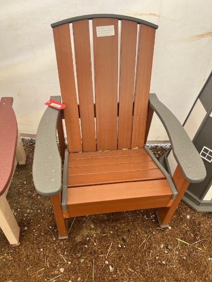 Poly 2 Tone Grey/Brown Adirondack Chair